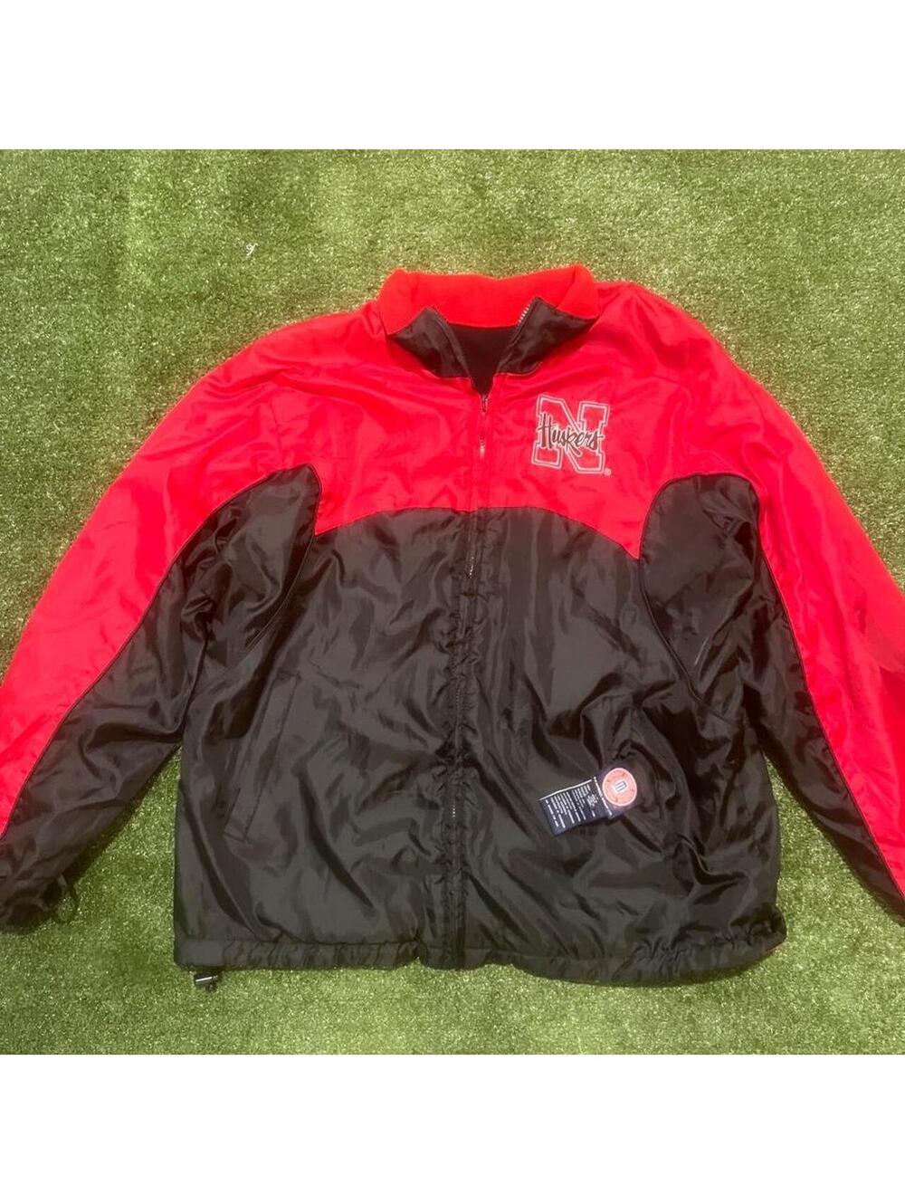 G-III Apparel Nebraska Cornhuskers Red & Black Windbreaker Jacket Size Large